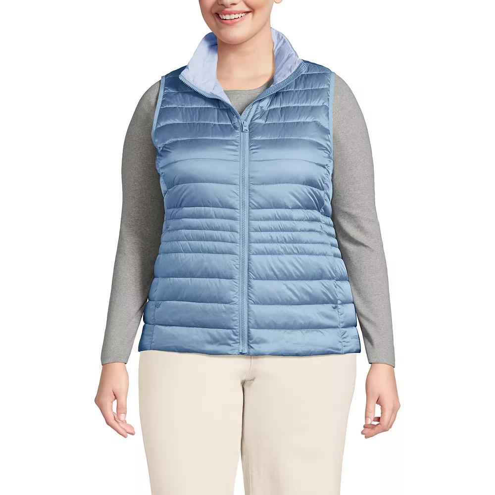 Plus Size Lands' End Wanderweight Down Vest, Women's, Size: 3XL, Deep  Blue Product Image