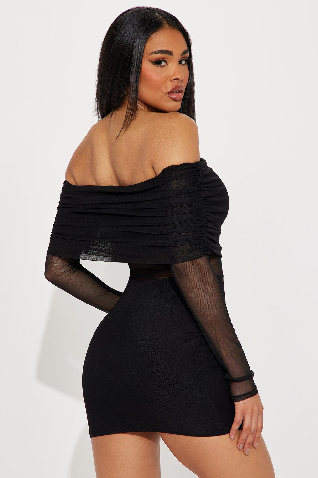 Raveena Mesh Mini Dress - Black Product Image