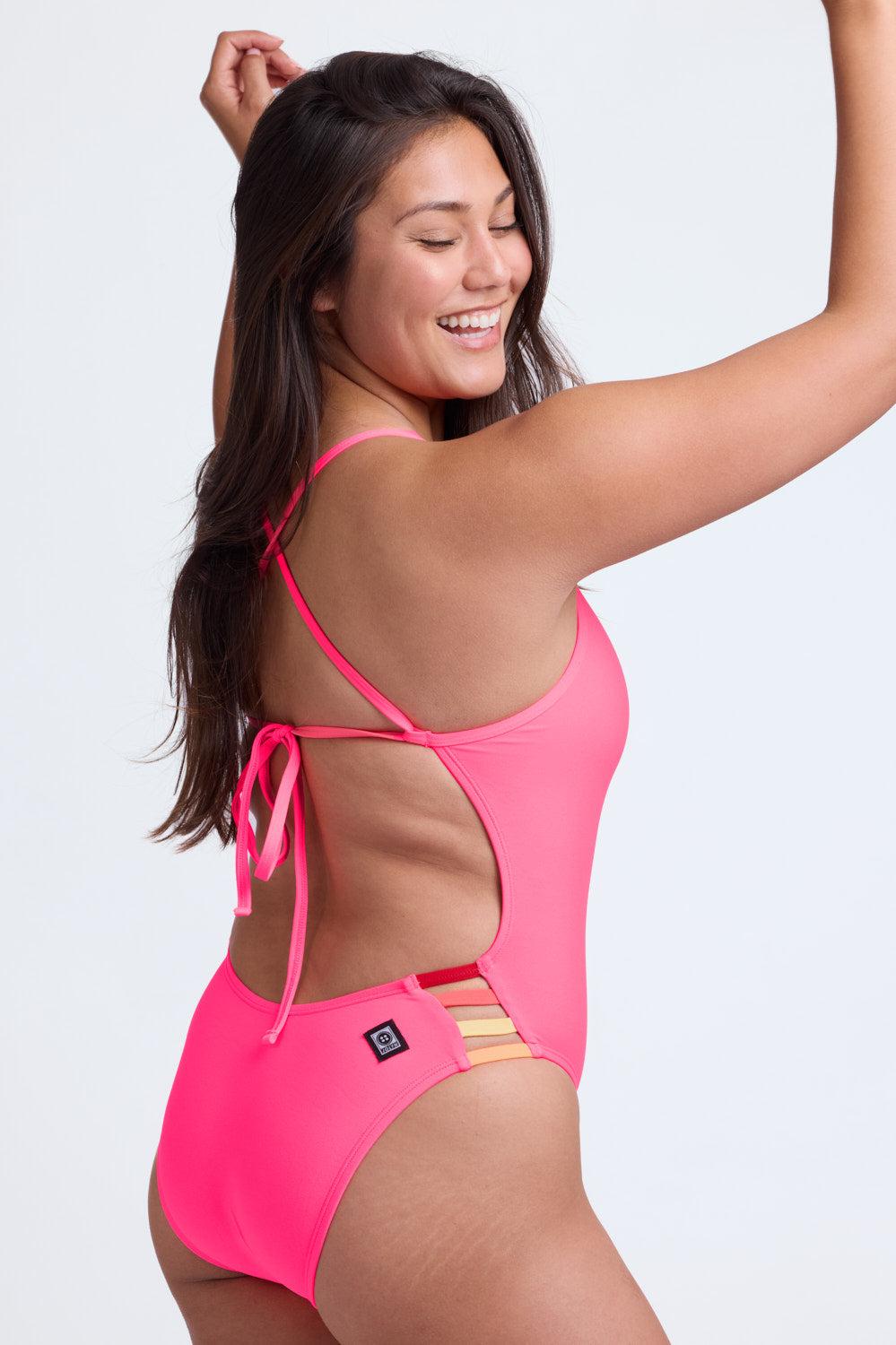 Gavin One Piece Swimsuit - Hot Pink Contrast Female Product Image