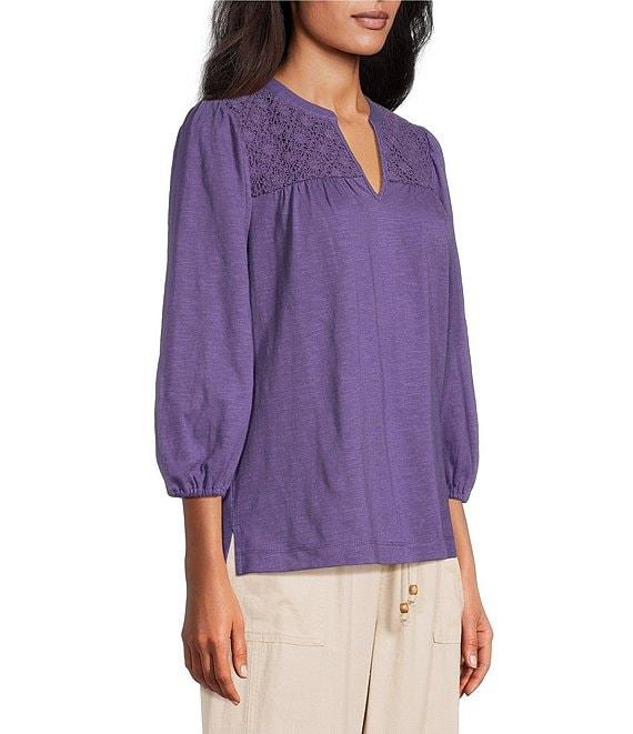 Westbound V-Neck 3/4 Sleeve Top Product Image