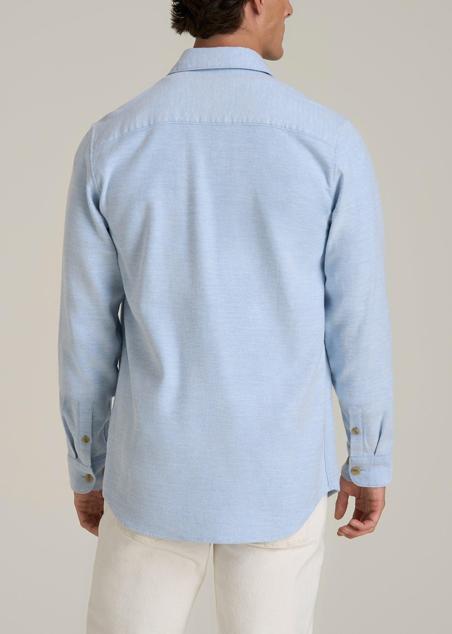 Everyday Comfort Terry Overshirt for Tall Men in Cloud Blue Male Product Image