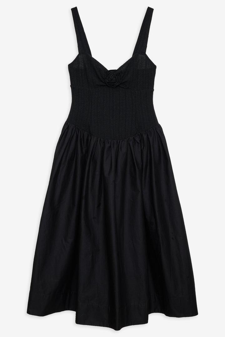 Billie Pointelle Midi Dress — Black Product Image