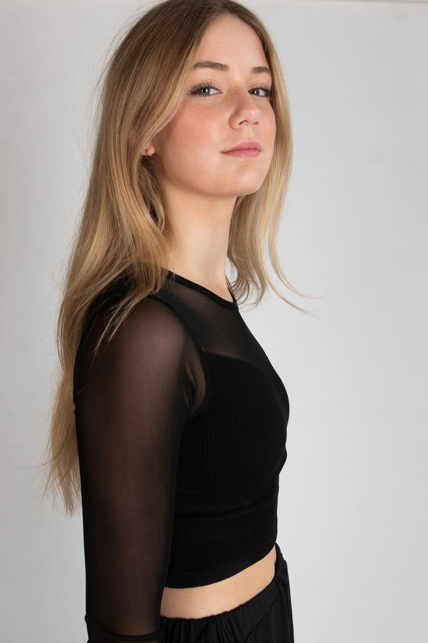 Illusion Mesh Seamless Top Product Image