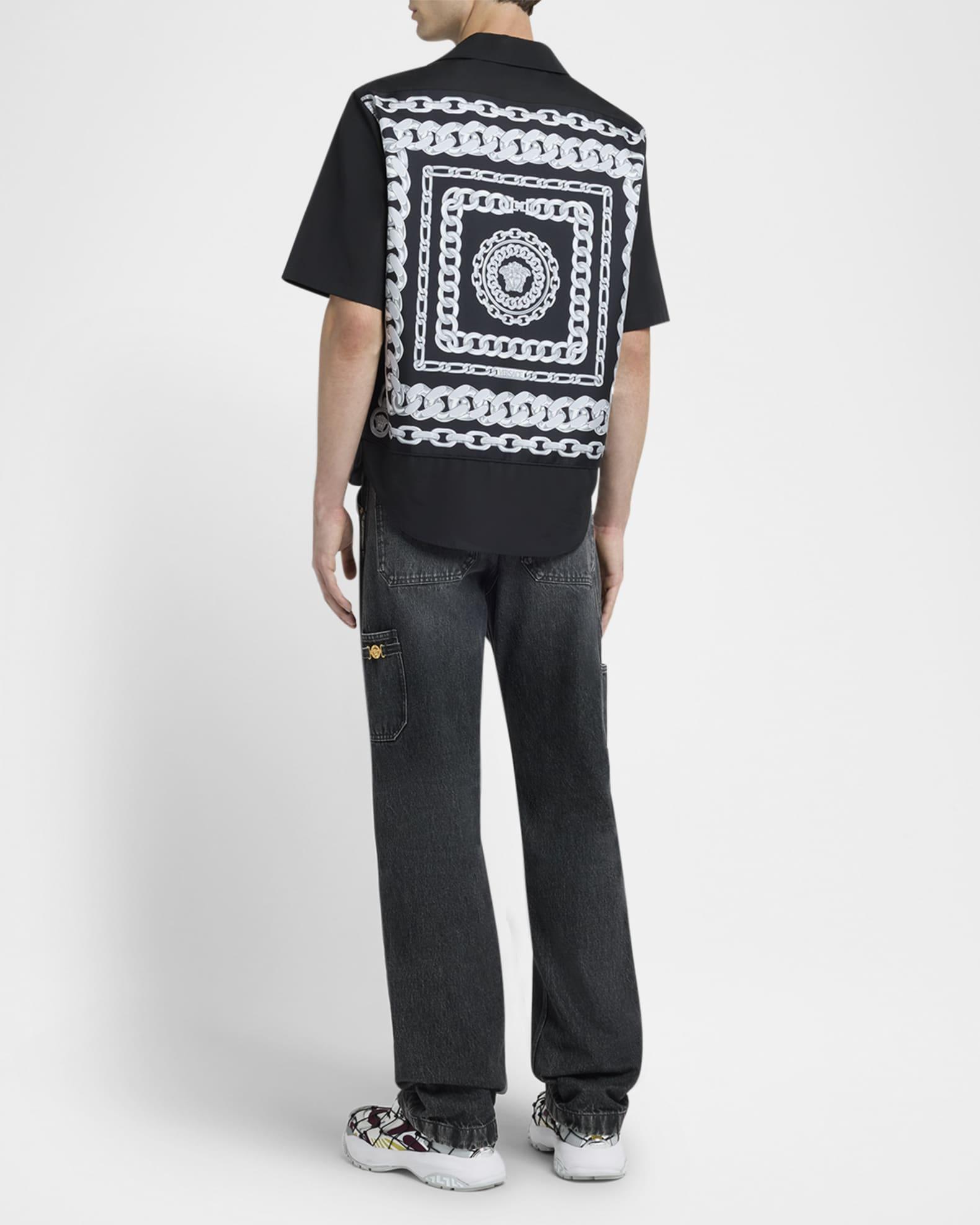 Men's Medusa Chains Poplin Camp Shirt Product Image
