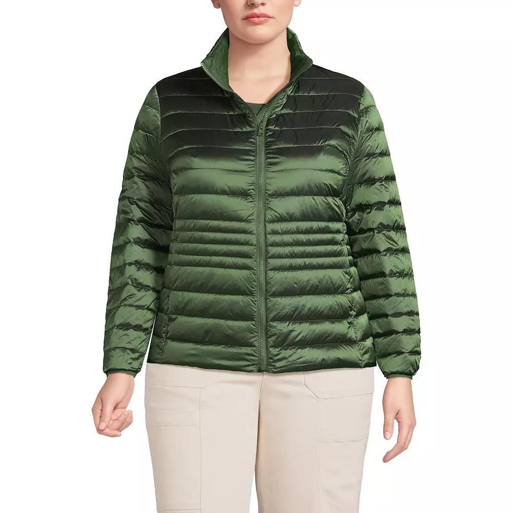 Plus Size Lands' End Wanderweight Packable Down Jacket, Women's, Size: 2XL, Estate Green Shine Product Image