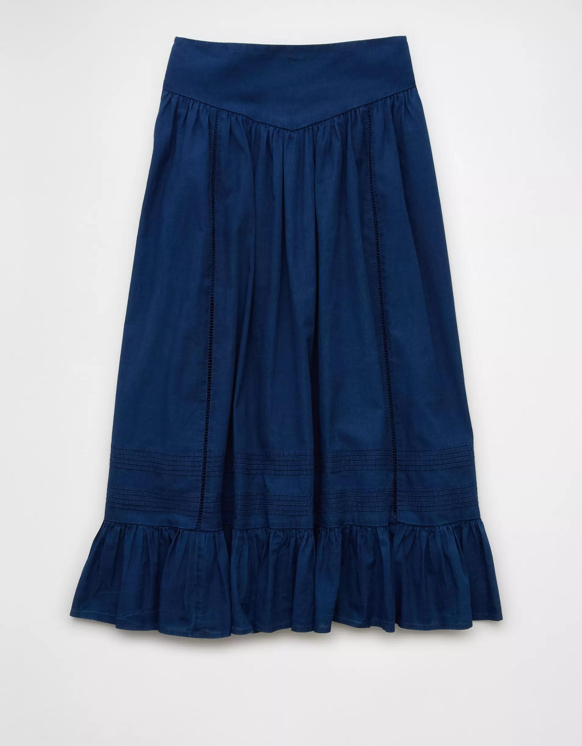 AE High-Waisted Ruffle Maxi Skirt Product Image