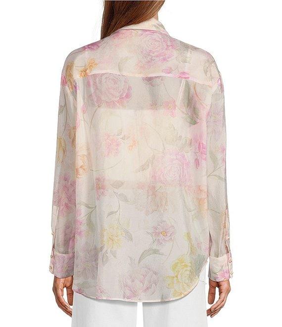Antonio Melani Priscilla Organza Sheer Floral Long Sleeve Blouse Product Image