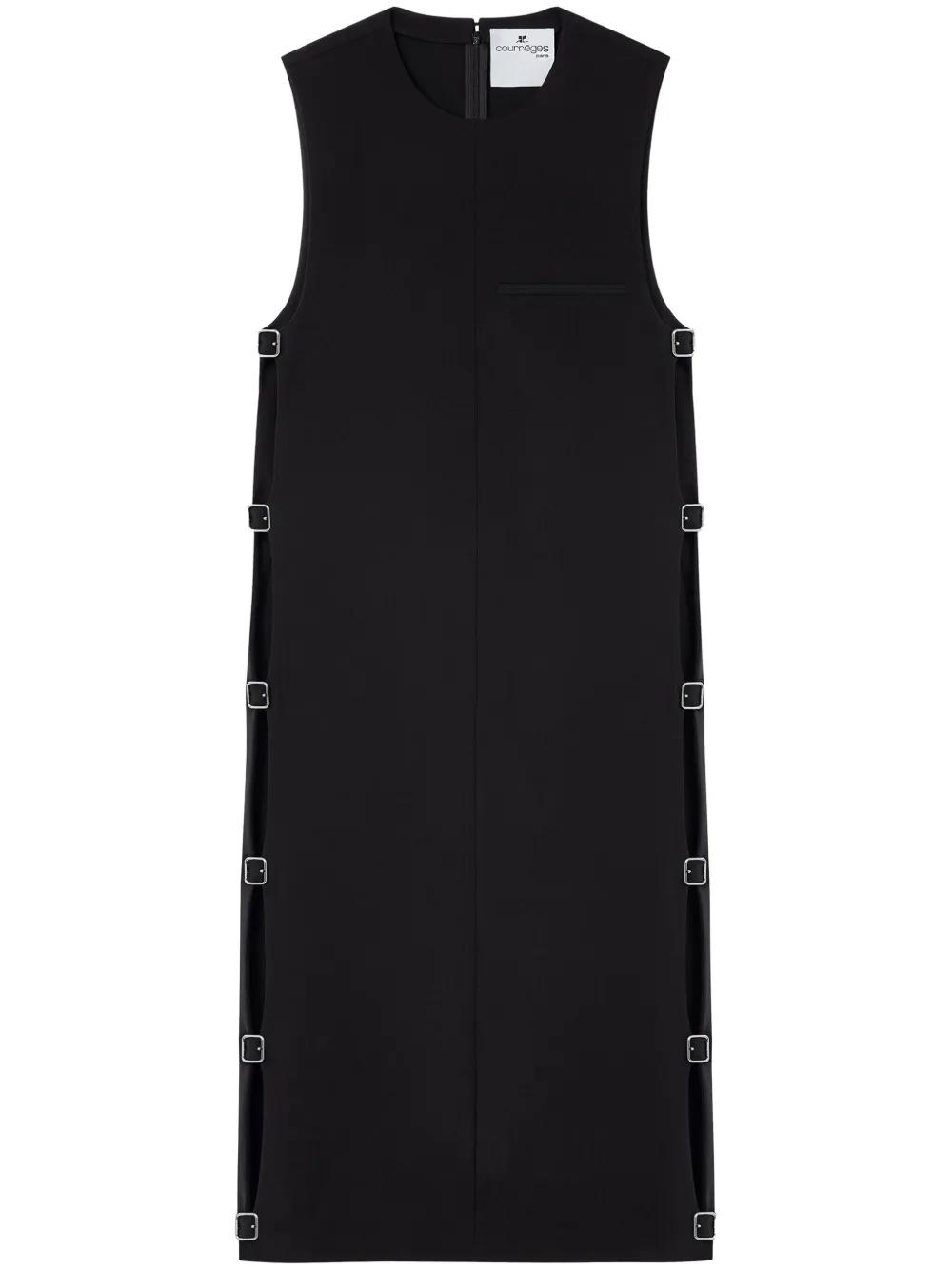 COURRÈGES Multi-strap Midi Dress In Black Product Image