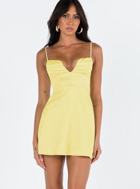 Della Mini Dress Butter Yellow Product Image