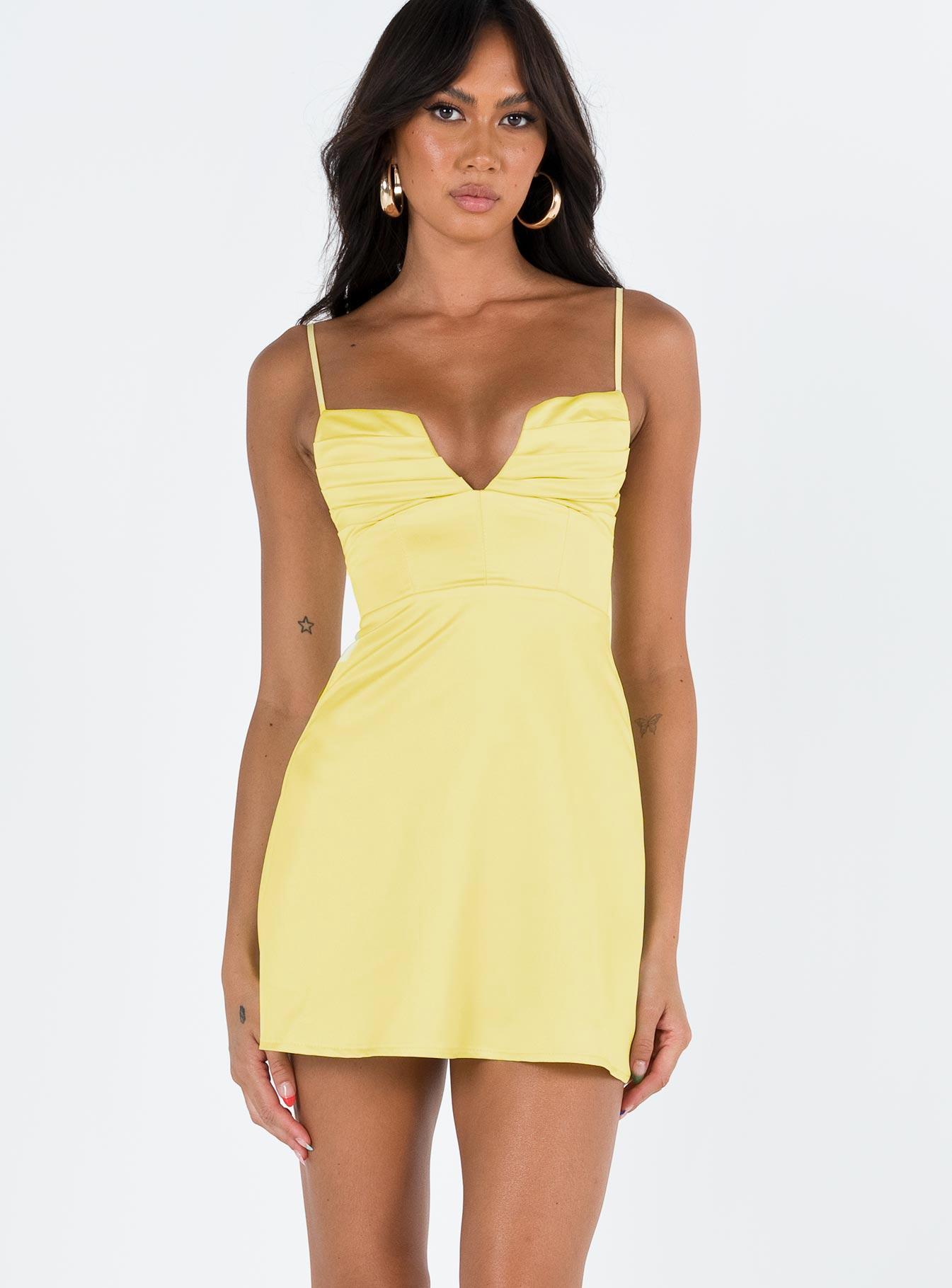 Della Mini Dress Butter Yellow Product Image