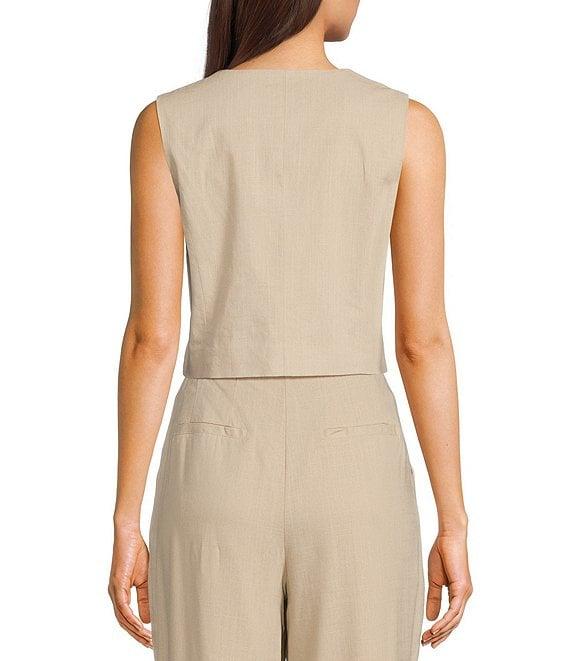 Takara Sleeveless Linen-Blend Coordinating Vest Product Image