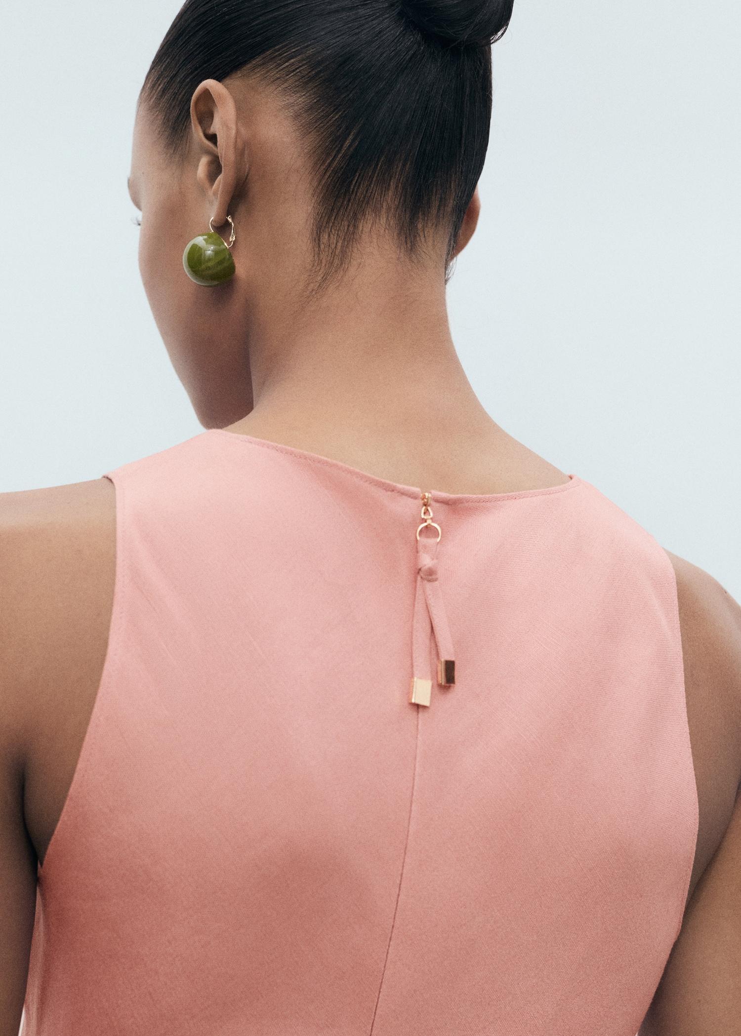 Linen-blend midi dress - Women | MANGO USA Product Image