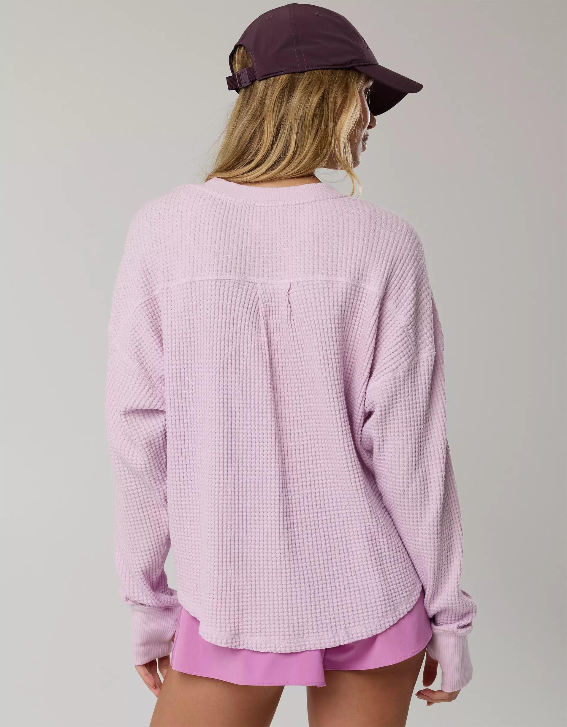 OFFLINE By Aerie Wow! Waffle Notch Neck Long Sleeve T-Shirt Women's Product Image