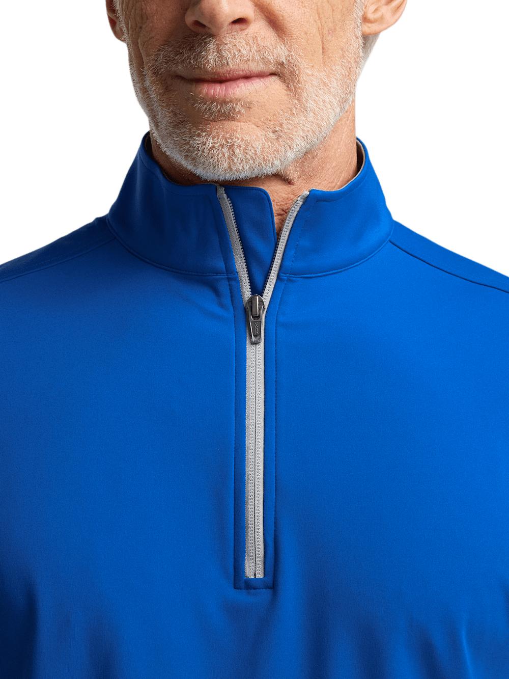 Performance Blend Quarter Zip Mock Neck - Cobalt Product Image