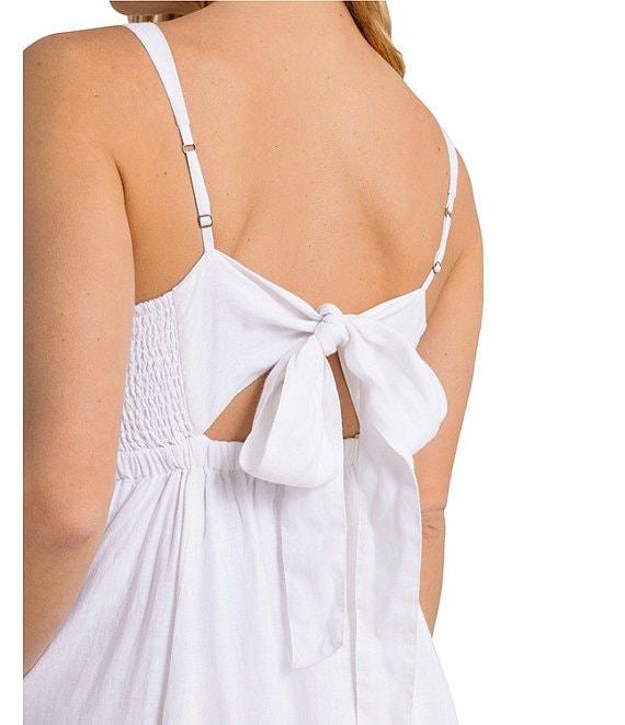 Southern Tide Leighton Square Neck Sleeveless Tie Back Linen Smock Detail Maxi Dress Product Image