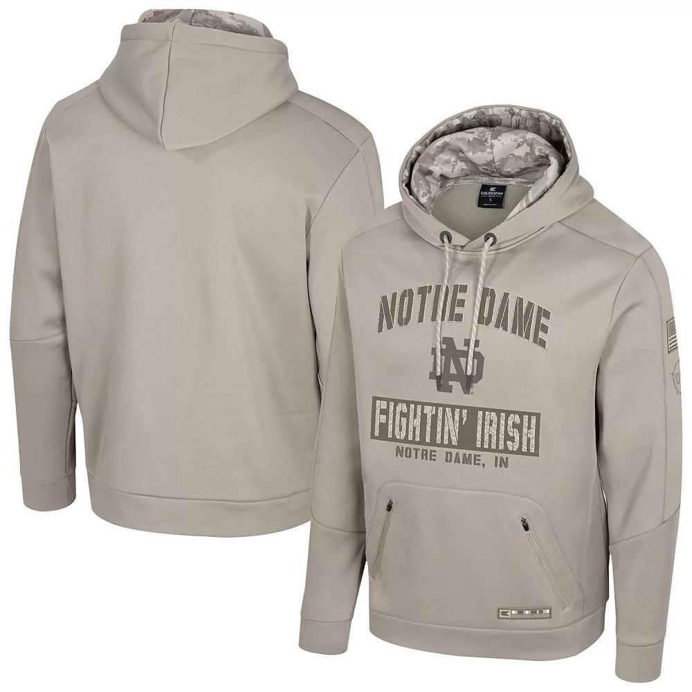 Men's Colosseum Oatmeal Notre Dame Fighting Irish Operation Hat Trick Battalion Hoodie,  Product Image
