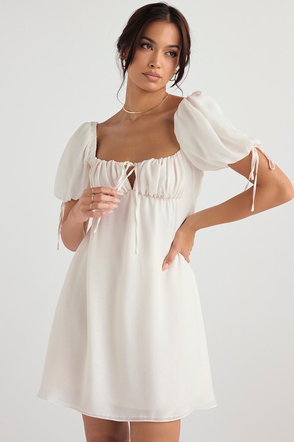 Princess  ivory georgette mini dress - sale Product Image