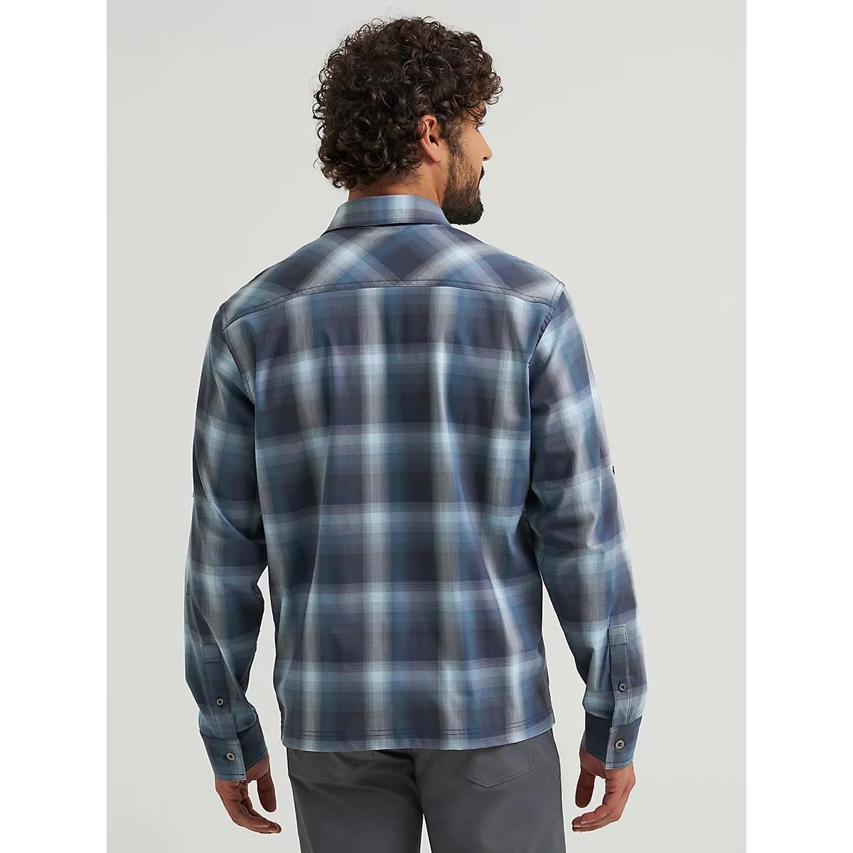 Men's Outdoor Stretch Plaid Shirt in Burst Navy Product Image