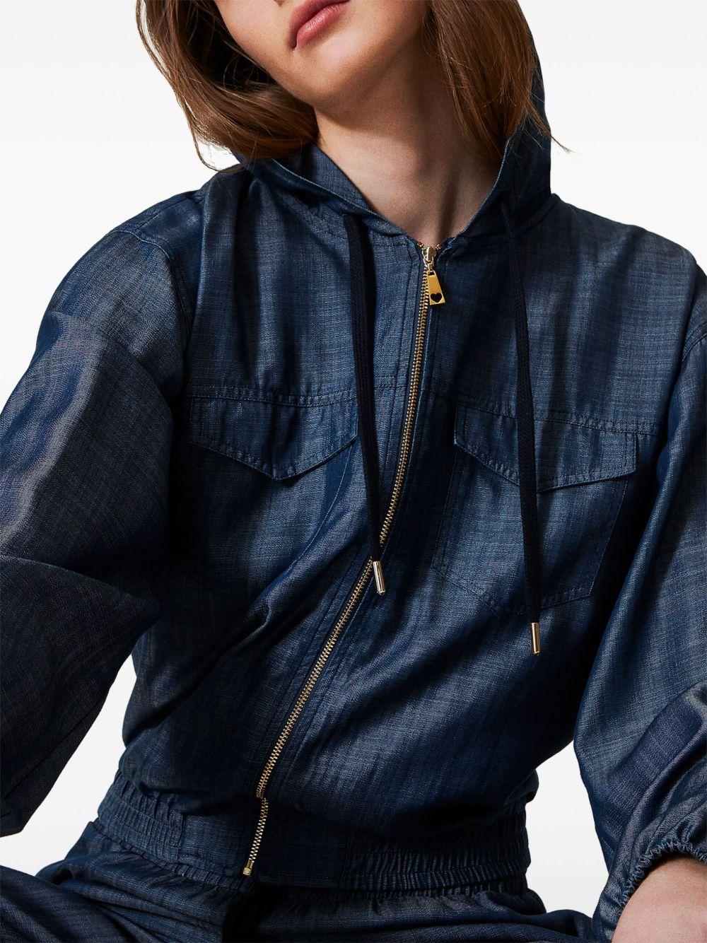 hooded denim jacket  Product Image
