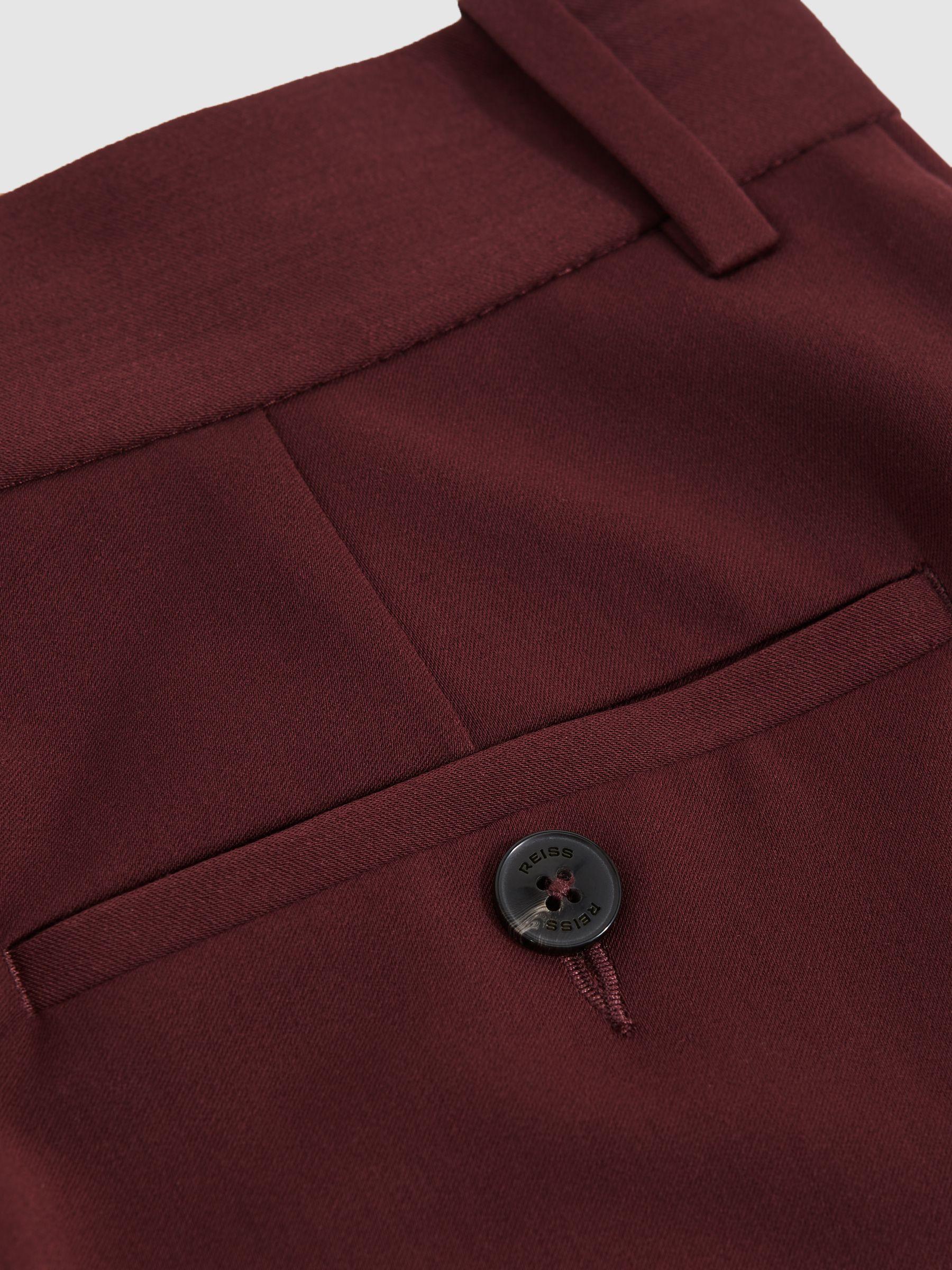 Petite Wide-Leg Pintuck Trousers in Burgundy Product Image