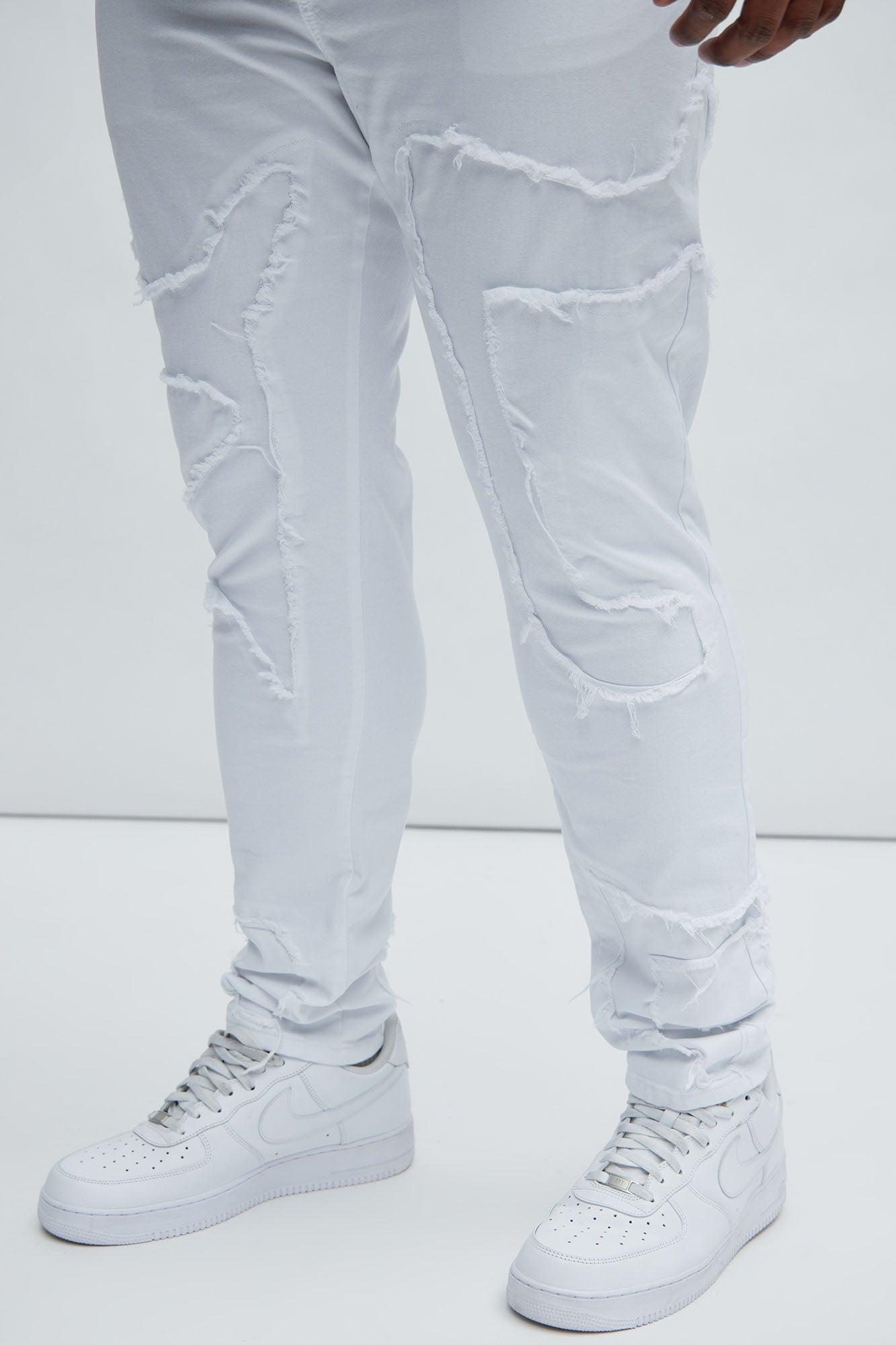 Got Your Back Patched Stacked Skinny Jeans - White Product Image