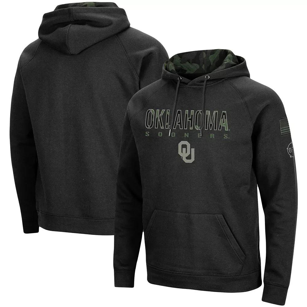 Men's Colosseum Black Oklahoma Sooners OHT Military Appreciation Camo Pullover Hoodie,  Product Image