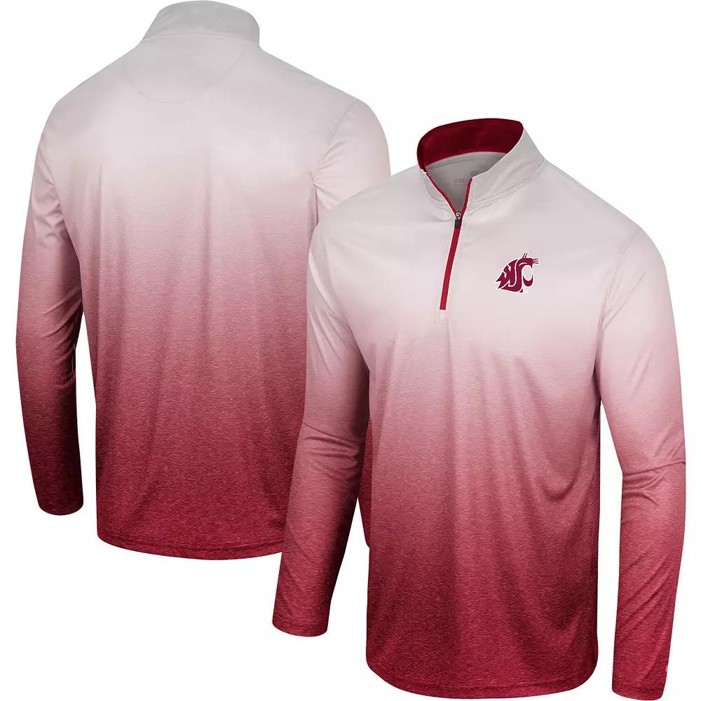 Men's Colosseum White/Crimson Washington State Cougars Laws of Physics Quarter-Zip Windshirt, Size: Medium, Wsc White Product Image