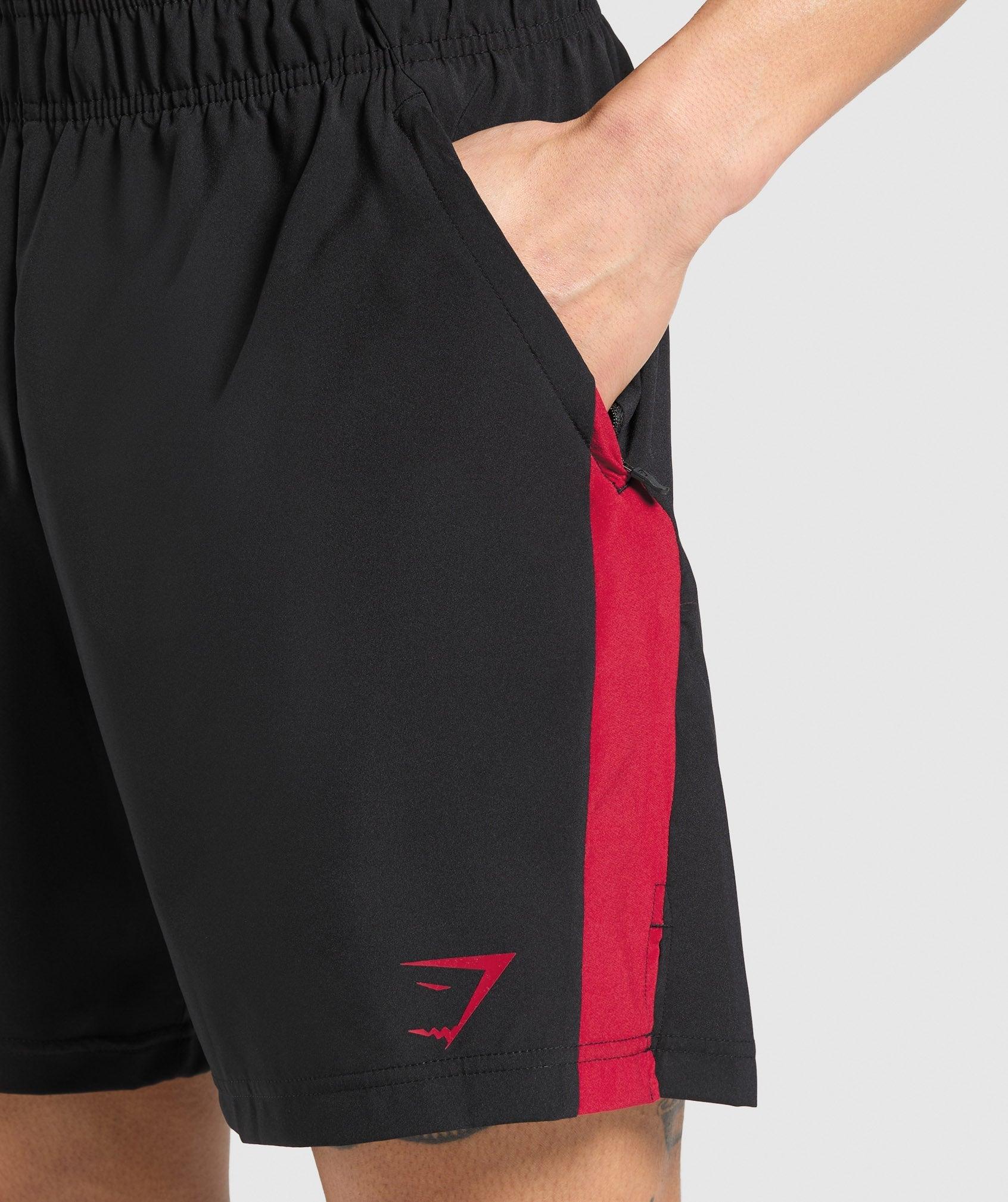Gymshark Sport  7" Shorts - Black/Conditioning Red Male Product Image