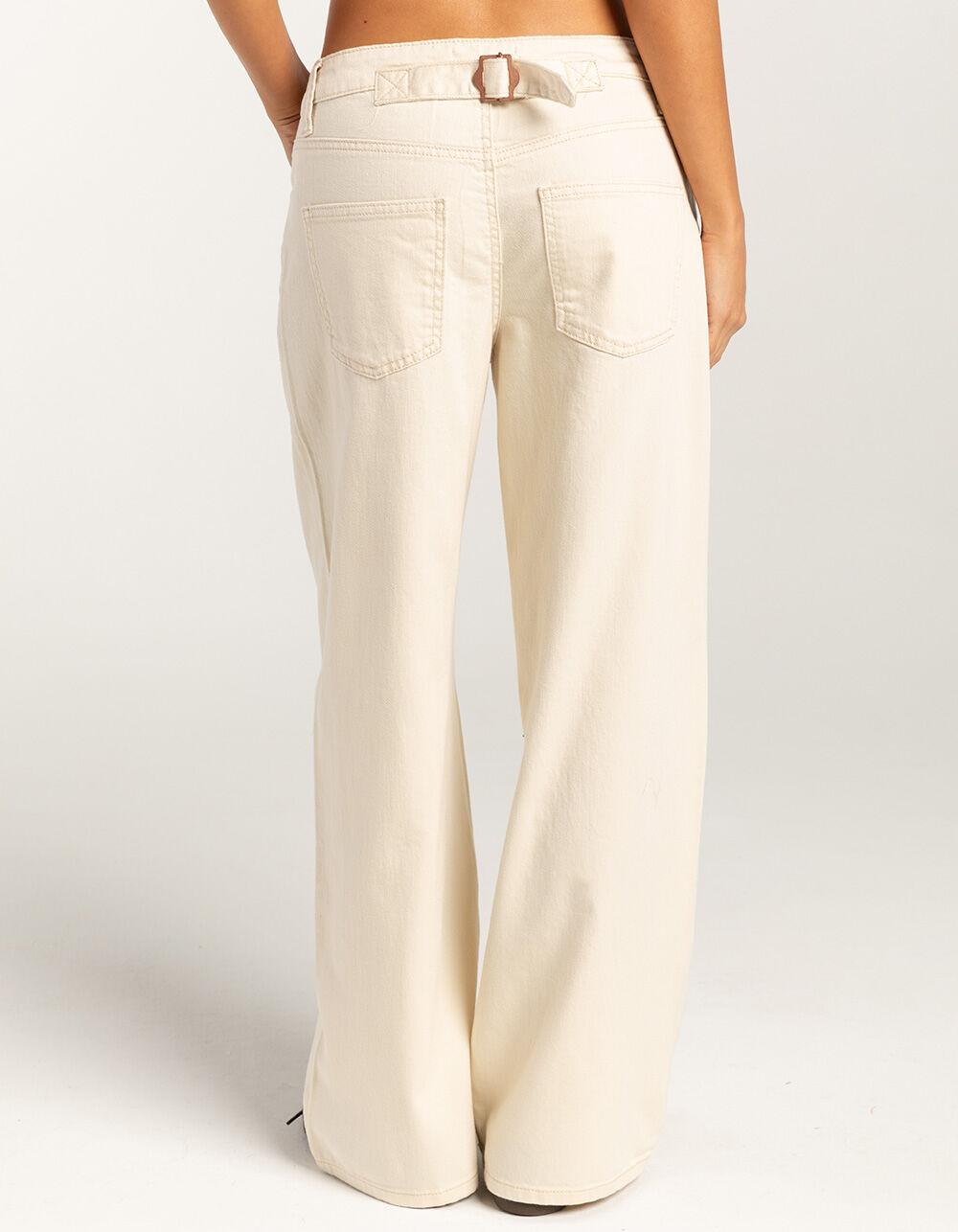 RSQ Womens Mid Rise Baggy Buckle Jeans - VANILLA Product Image
