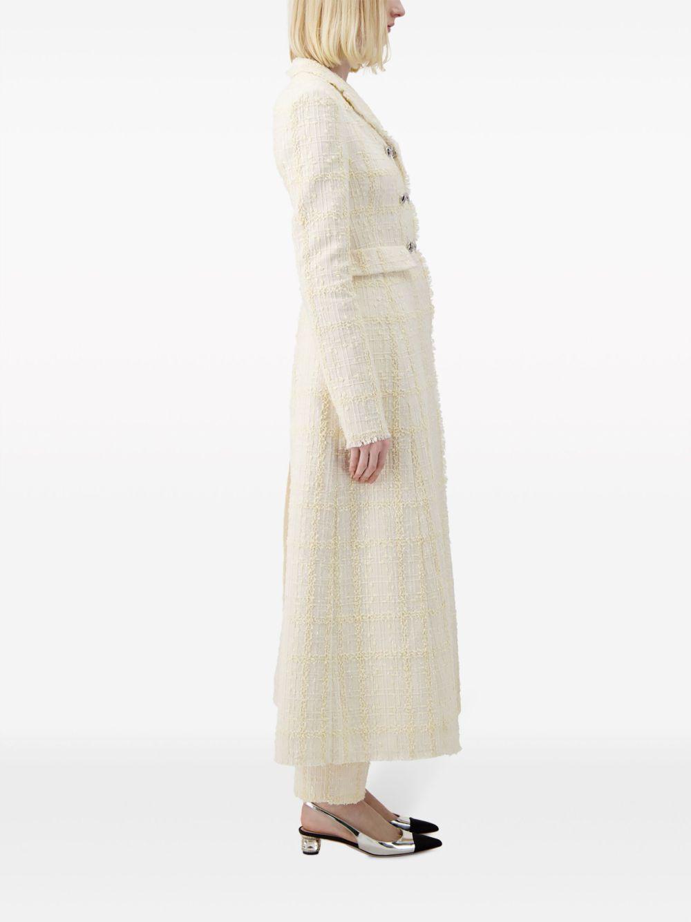 checked silk-tweed coat Product Image