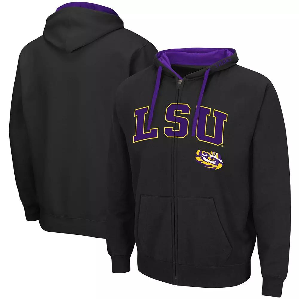 Men's Colosseum Black LSU Tigers Big & Tall Full-Zip Hoodie,  Product Image