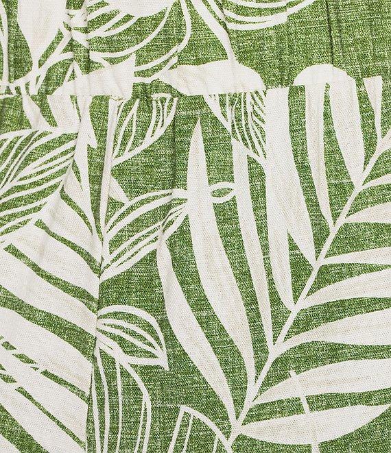 Investments Lime Palm Tropical Print Pull-On Straight Leg Ankle Pants Product Image