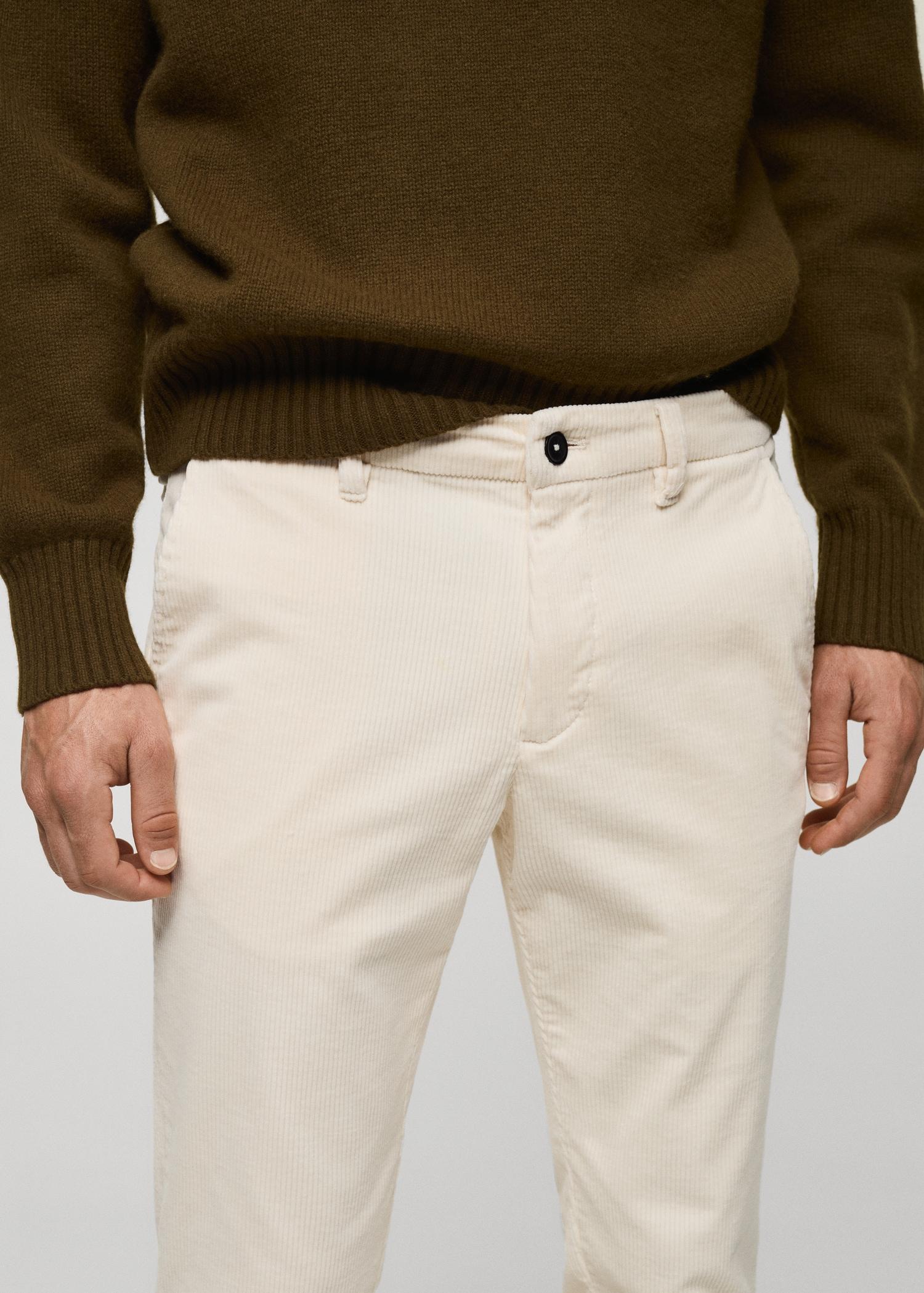 Corduroy slim-fit pants - Men | MANGO USA Product Image
