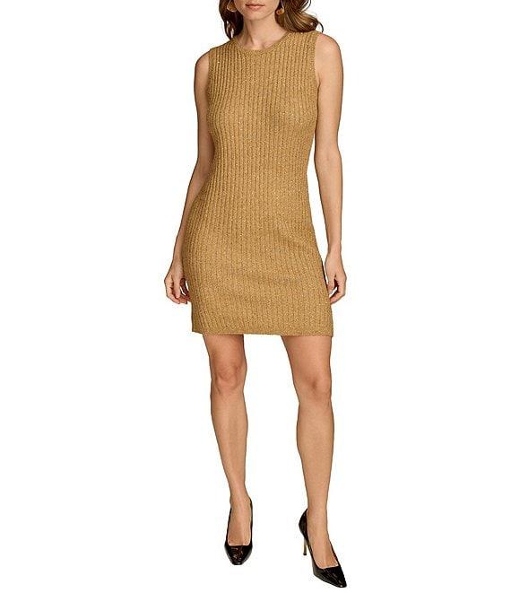 Donna Karan Sequin Yarn Crew Neck Long Sleeve 2 Piece Jacket Dress Product Image