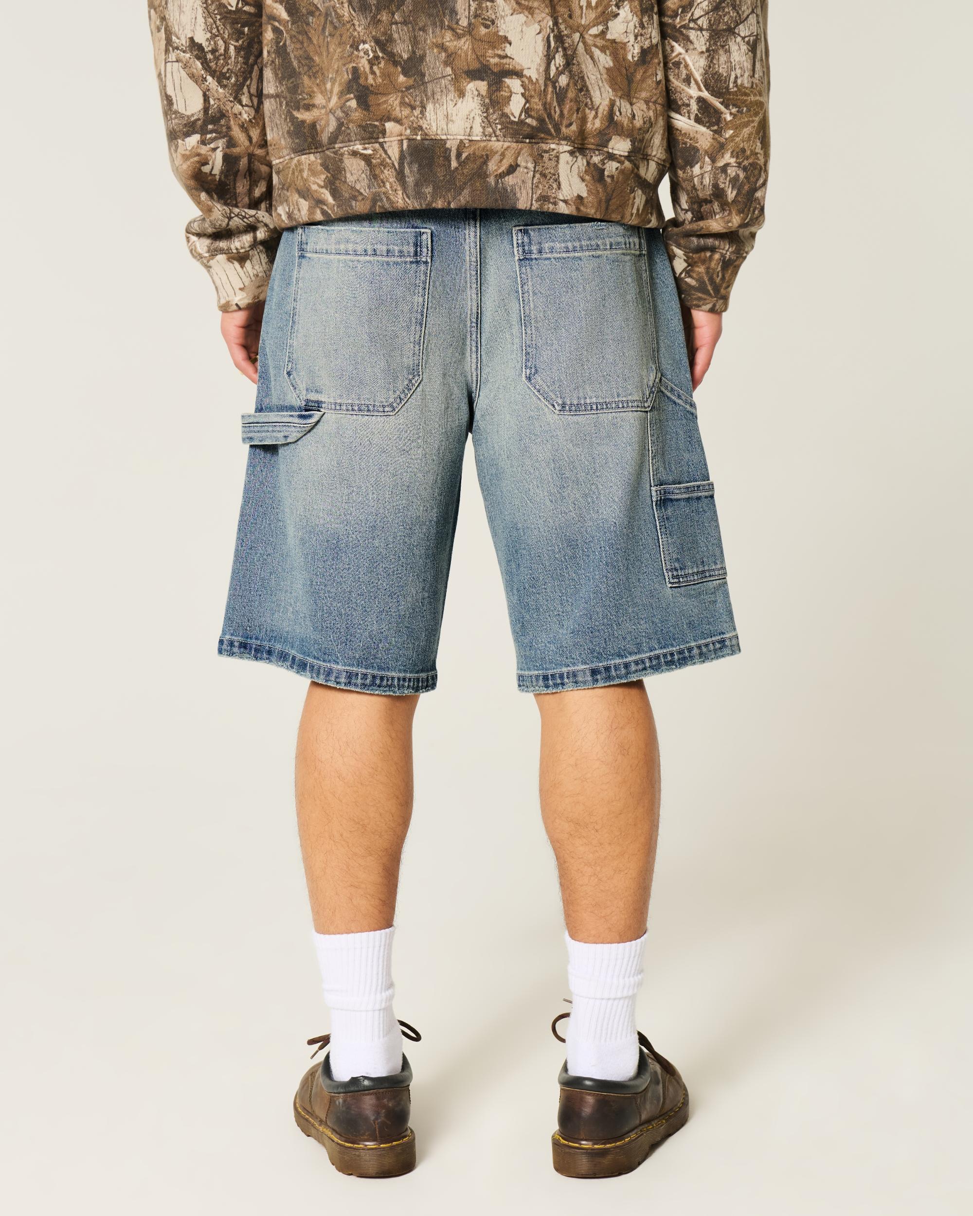 Baggy Denim Cargo Shorts Product Image