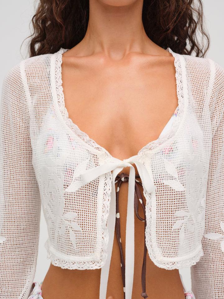 Rose Crochet Top — White Product Image