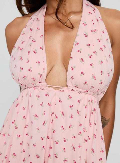 Saddler Mini Dress Pink Floral Product Image