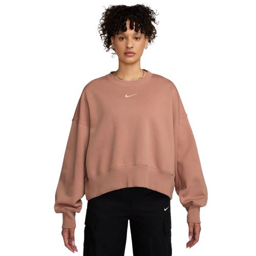 Nike Womens Nike NSW Style Fleece Crew OOS - Womens Sail/Celestine Blue Product Image