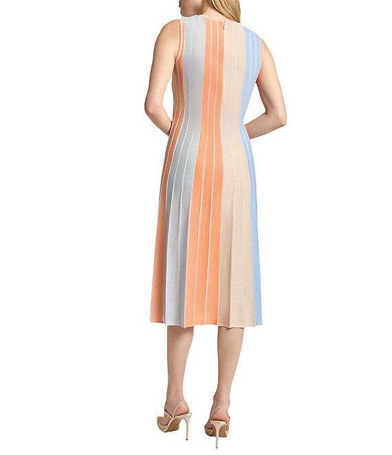 MISOOK Lurex Knit Stripe Scoop Neck Sleeveless Maxi Dress Product Image