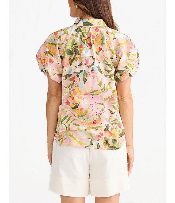 Brave + True Eliza Floral Cotton A-Line Midi Skirt Product Image