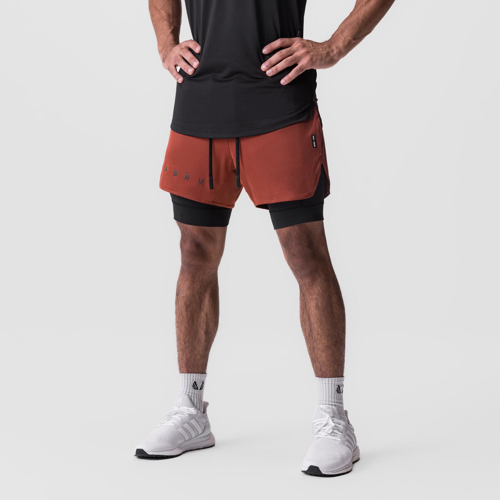 0828. AeroSilver® 5" Liner Short - Brick "Classic"/Black Product Image