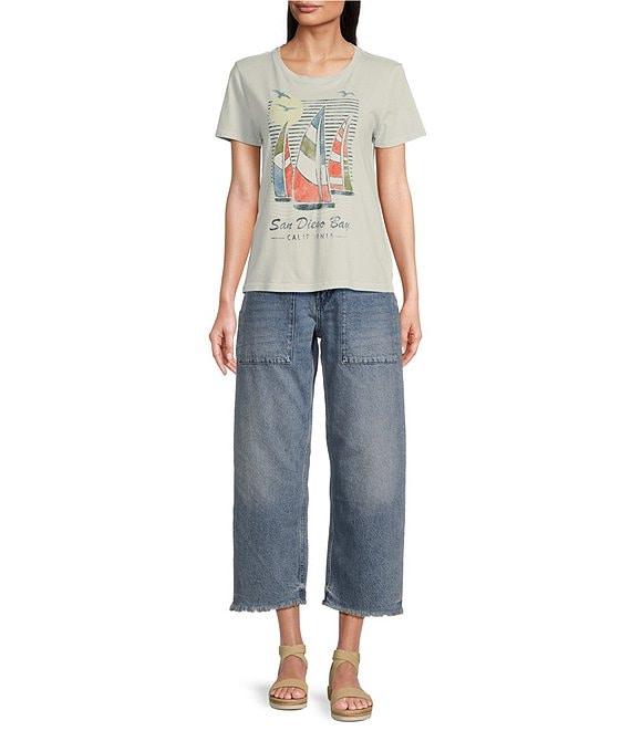 Lucky Brand Knit Crew Neck Short Sleeve Graphic Tee Product Image