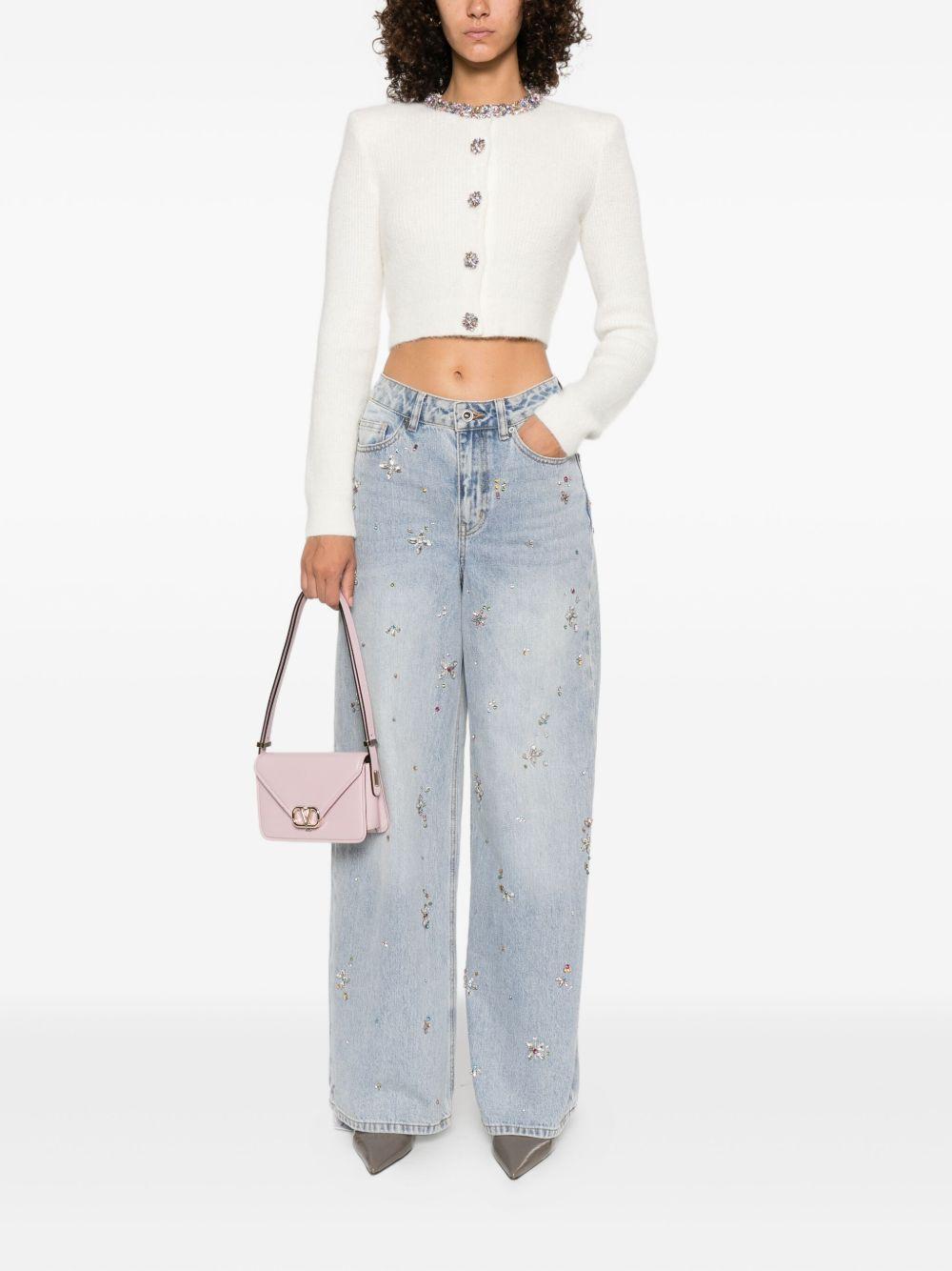 crystal-embellished wide-leg jeans Product Image