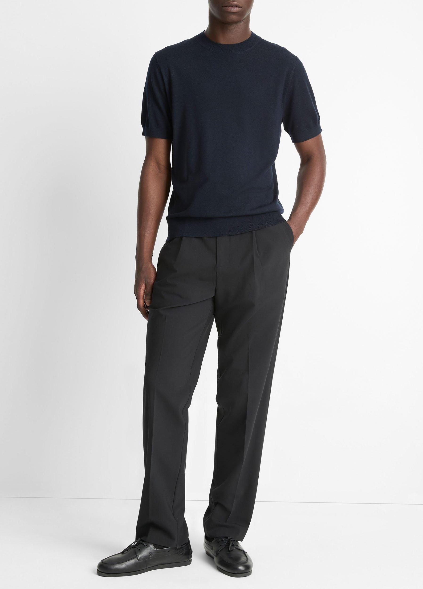 Featherweight Merino Wool-Cashmere Short-Sleeve Sweater Product Image