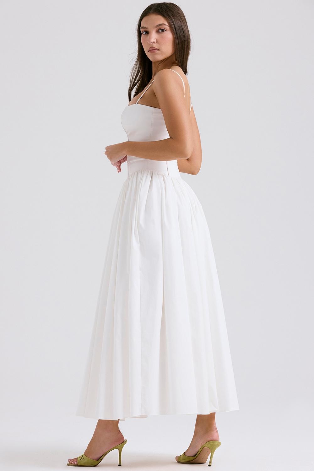 Ysabella  white cotton maxi sundress Product Image