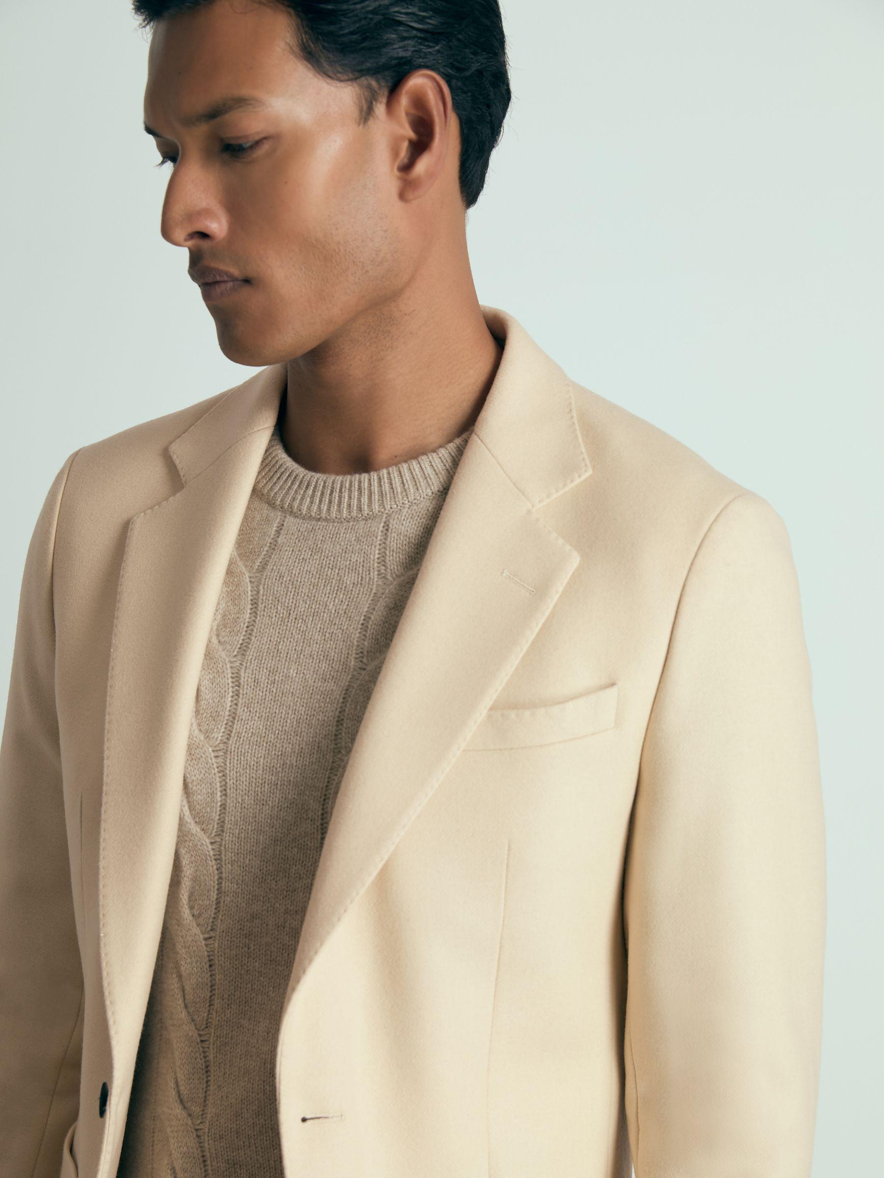 Atelier Single-Breasted Blazer in Wool-Blend Twill in Stone Product Image
