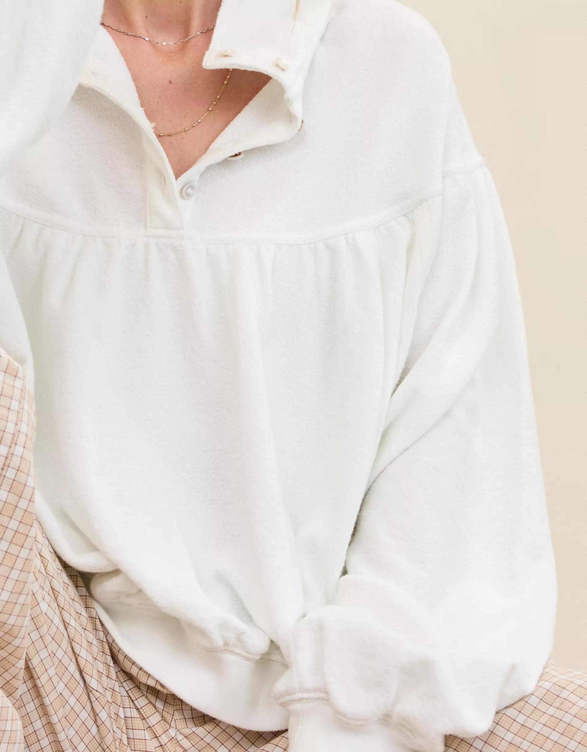 Aerie Soft Life Button Sweatshirt Product Image