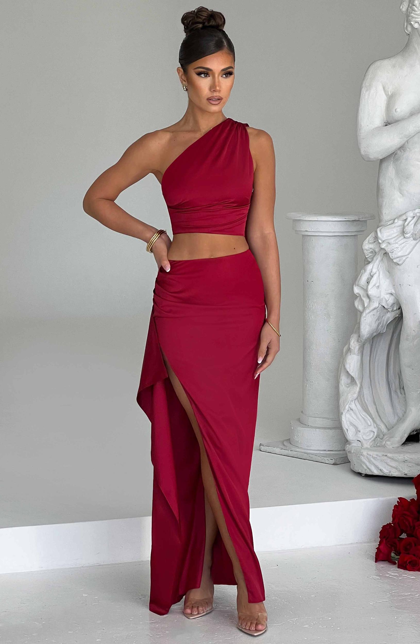 Halsey Maxi Skirt - Wine Product Image