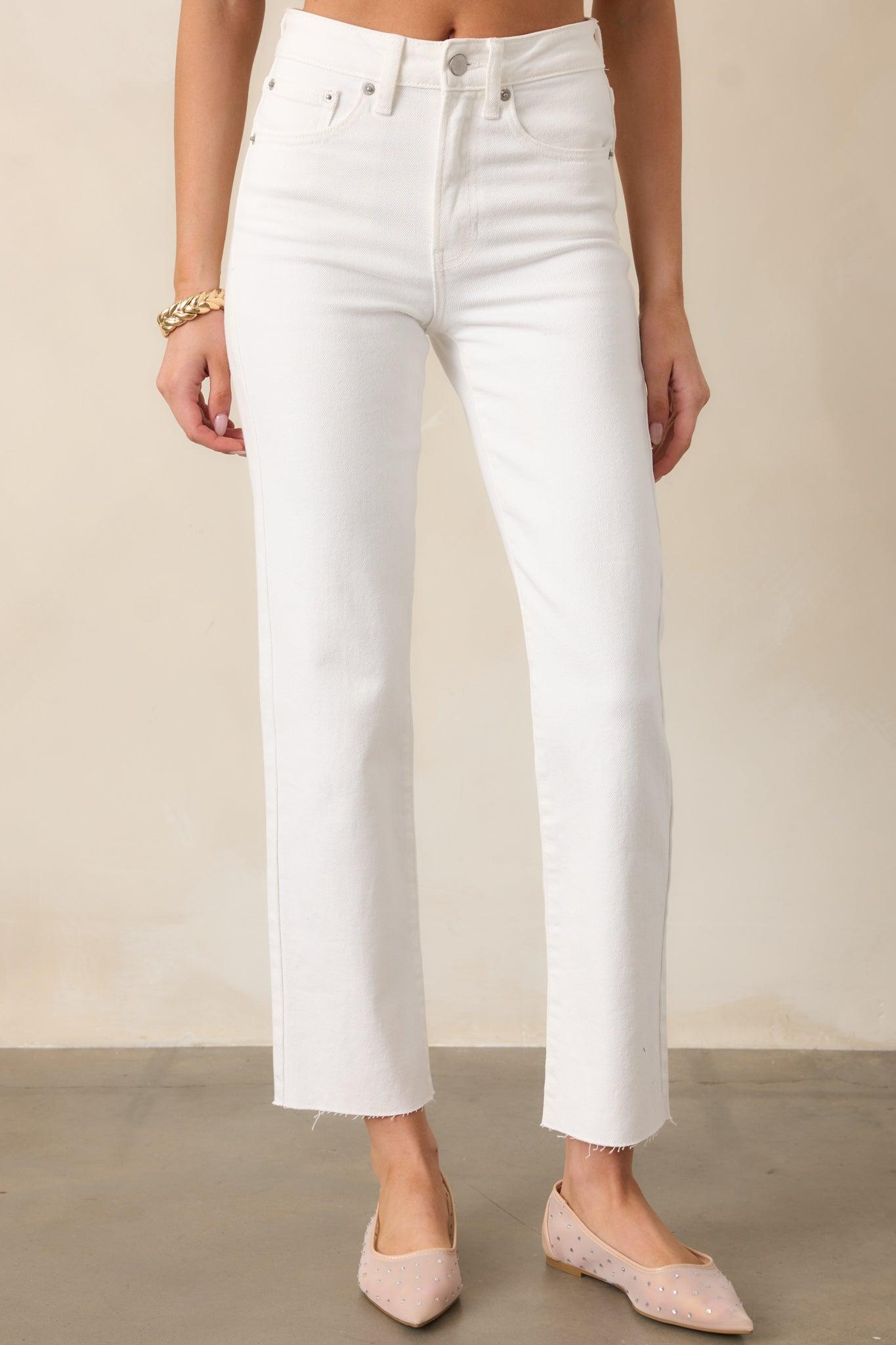 Simply The Vibe White Jeans Product Image