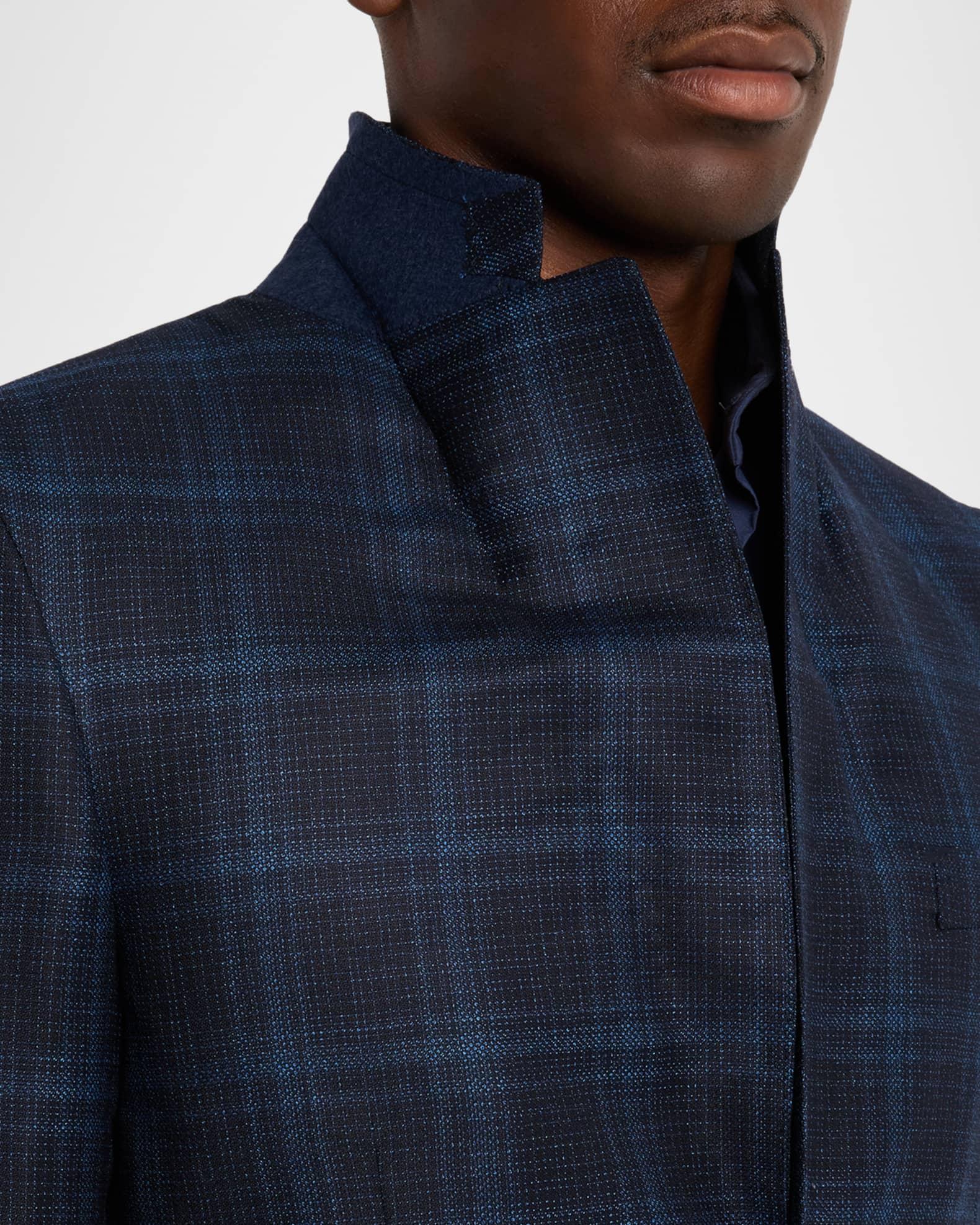 Men's Plaid Single-Breasted Blazer Jacket Product Image